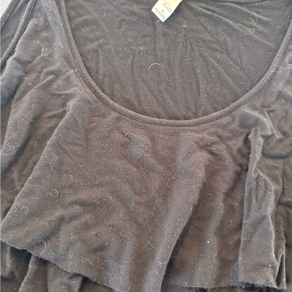 Black Ruffled Sun Moda Sleeveless Top - Picture 5 of 6